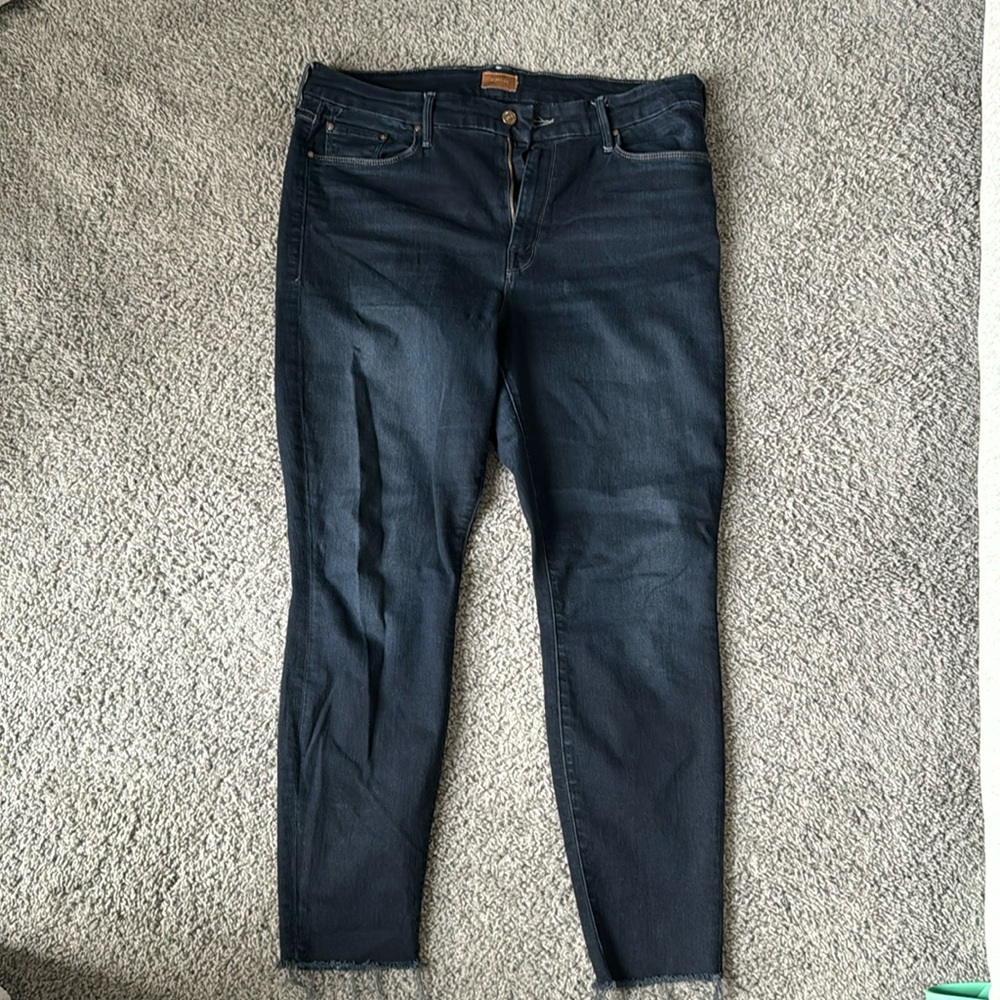 Mother Jeans.  The Looker Ankle Fray. “Coffee Tea or Me” wash